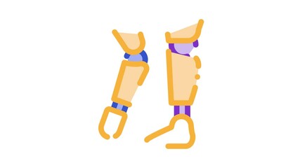 Sticker - Prosthetics Of Arms And Leg Orthopedic animated icon on white background