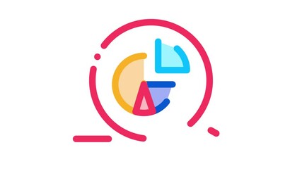 Aufkleber - Round Graph In Center Agile Arrow Mark animated icon on white background