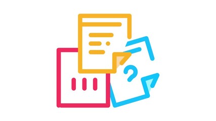 Sticker - Paper Question And Exclamatory animated icon on white background