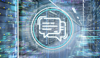 Poster - Server room data center - 3d rendering