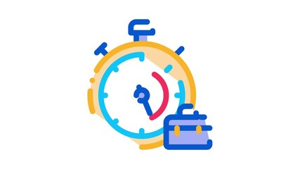 Poster - Stopwatch And Suitcase Agile Element animated icon on white background