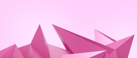 Aufkleber - Abstract futuristic Digital art Background. Creative idea logical thinking Concept and Geometric shapes Triangle Origami on purple. banner, Minimal ,website, poster, Copy Space -3d Rendering