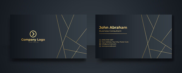 black and gold creative business card template. modern business card - creative and clean business c
