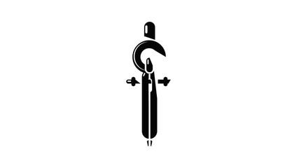 Poster - Compass icon animation simple best object on white