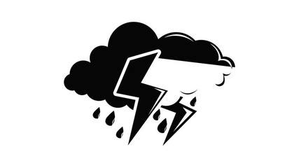 Poster - Cloud lightning icon animation simple best object on white