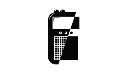Poster - Portable radio icon animation simple best object on white