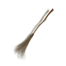 Witches Broomstick For Halloween Holiday. Isolated On White Background. Vector EPS 10