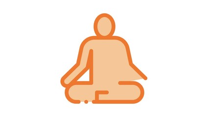 Poster - Yoga Pose Biohacking animated icon on white background