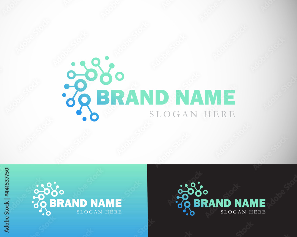 DNA logo molecule connect circle design template Stock Vector | Adobe Stock