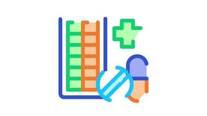 Poster - Pharmacy Biohacking animated icon on white background