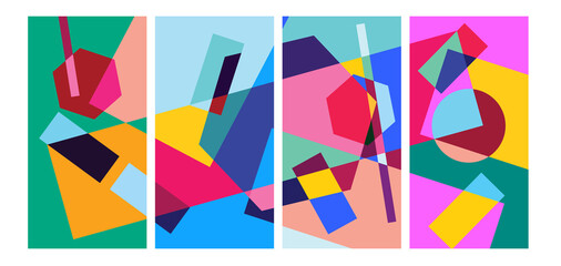 Aufkleber - Vector colorful geometric liquid abstract background pattern for social media template
