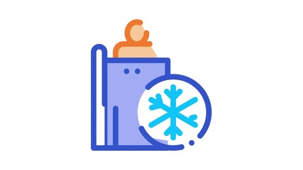 Sticker - People Heating Point Biohacking animated icon on white background