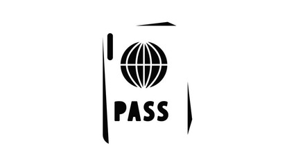 Wall Mural - International passport icon animation simple best object on white