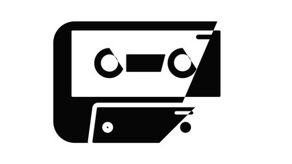 Poster - Cassete tape icon animation simple best object on white