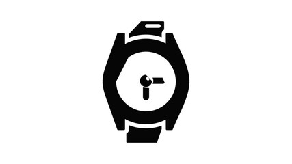 Poster - Hand watch icon animation simple best object on white