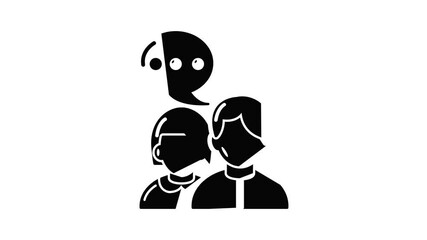Poster - People conversation icon animation simple best object on white