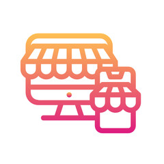 Online Shopping gradient icon.