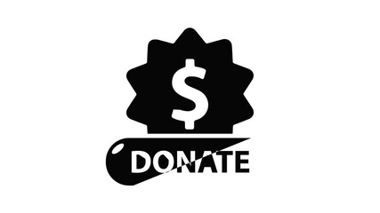 Poster - Donate badge icon animation simple best object on white