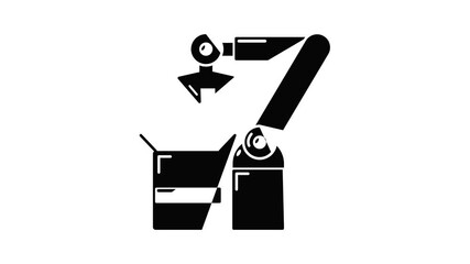 Poster - Robot factory icon animation simple best object on white