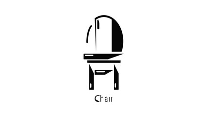 Wall Mural - Chair icon animation simple best object on white