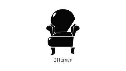 Poster - Vintage armchair icon animation simple best object on white