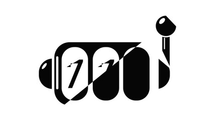 Poster - Slot machine icon animation simple best object on white