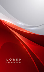Fototapete - Abstract red and white shapes background