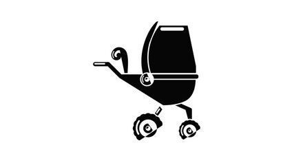 Wall Mural - Baby carriage tricycles icon animation simple best object on white