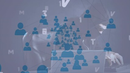 Poster - Animation of networks of connections and data processing over hacker