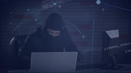 Poster - Animation of networks of connections and data processing over hacker