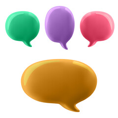 3D illustration of the speech bubble. 
3d vector talking cloud. Glossy speech bubble high-quality vector. Shiny cloud foam vector.