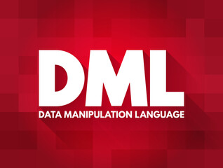 Aufkleber - DML - Data Manipulation Language acronym, abbreviation concept background