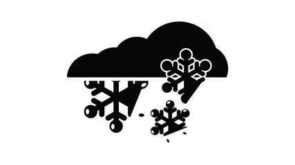 Poster - Snowflake icon animation simple best object on white