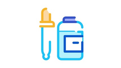 Poster - Medicine Dropper Supplements animated icon on white background