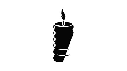 Sticker - Candle fire icon animation simple best object on white