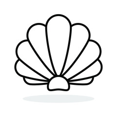 Wall Mural - sea shell icon. linear pearl shell icon. vector illustration. shell vector icon. black linear sea sh