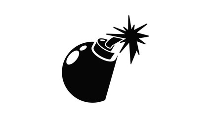 Wall Mural - Bomb icon animation simple best object on white