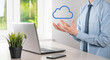 © Ivan - Businessman hand holding cloud.Cloud computing concept, close up of young business man with cloud over his hand.The concept of cloud service.