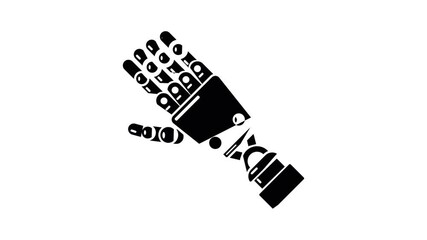 Poster - Robot arm icon animation simple best object on white
