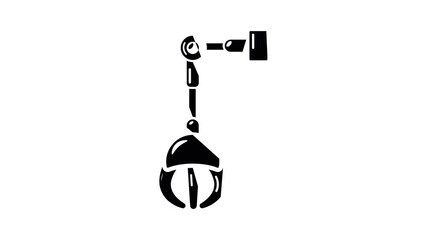 Poster - Mechanical grabber icon animation simple best object on white