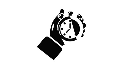 Poster - Stopwatch icon animation simple best object on white