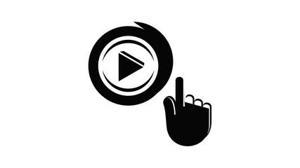 Poster - Play video icon animation simple best object on white