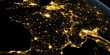 France at night in the earth planet rotating from space