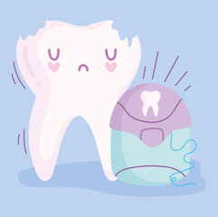 Poster - broken tooth and floss