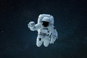 Poster - Astronaut in outer space. Space man float in space with stars. Space mission concept