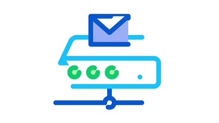Aufkleber - Messaging Digital Technology Icon Animation. color Messaging Digital Technology animated icon on white background