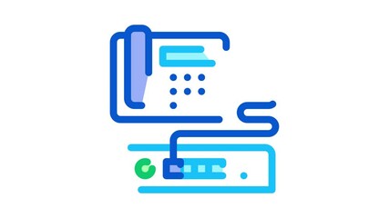 Aufkleber - Home Telephone and Video Recorder Connection Icon Animation. color Home Telephone and Video Recorder Connection animated icon on white background