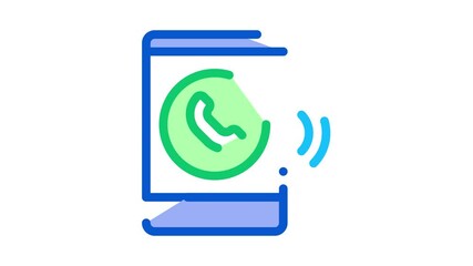  - Tablet Icon Animation. color Tablet animated icon on white background