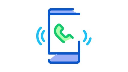 Fototapete - Smartphone Icon Animation. color Smartphone animated icon on white background
