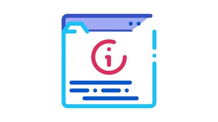 Poster - Information Folder Icon Animation. color Information Folder animated icon on white background